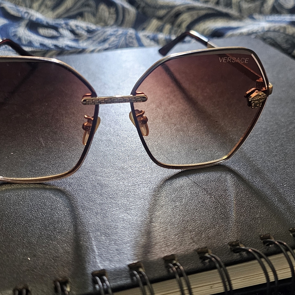 Versace Brown Geometric Sunglasses